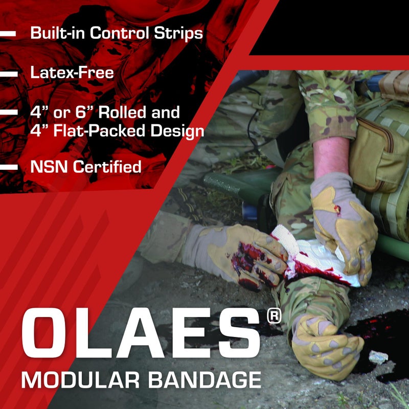 Coban TacMed Solutions OLAES 4â€ Flat Modular Trauma Bandage with Pressure Cup, 4" W x 7" L x 2.5" D Compression Trauma Wound Dressing - Latex-Free Emergency Bandage - Image 5